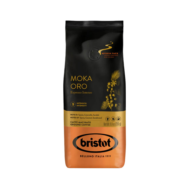 Bristot Moka Oro Espresso Intenso [pre-ground, 8.8 oz. bag]