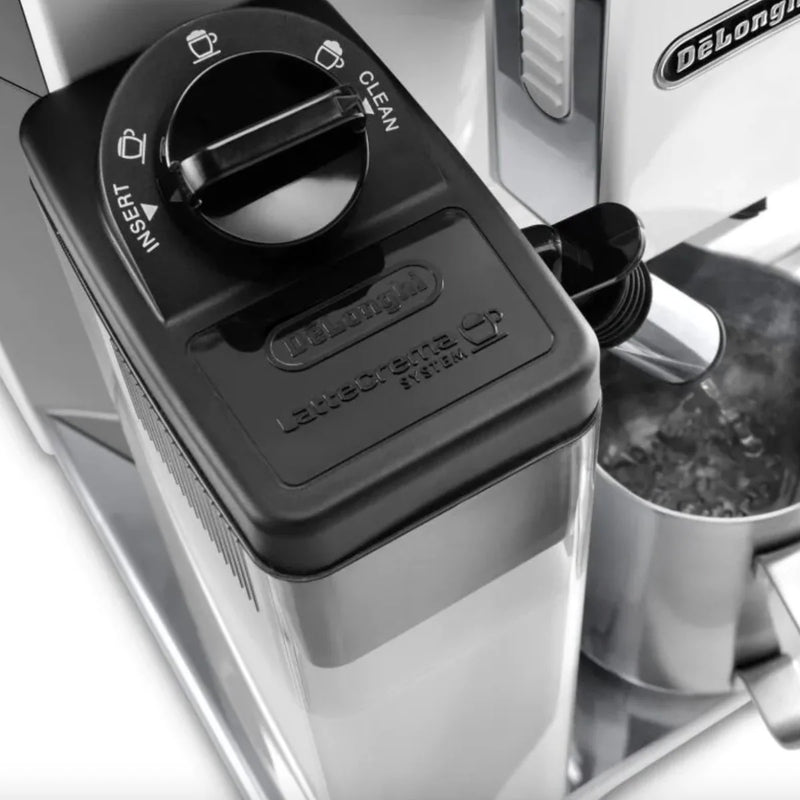 Refurbished - DeLonghi Eletta Plus ECAM44660W Superautomatic Espresso Machine - White