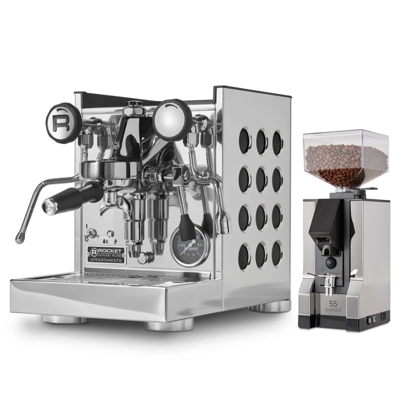Rocket Espresso Appartamento TCA and Eureka Mignon Silenzio 55 Bundle