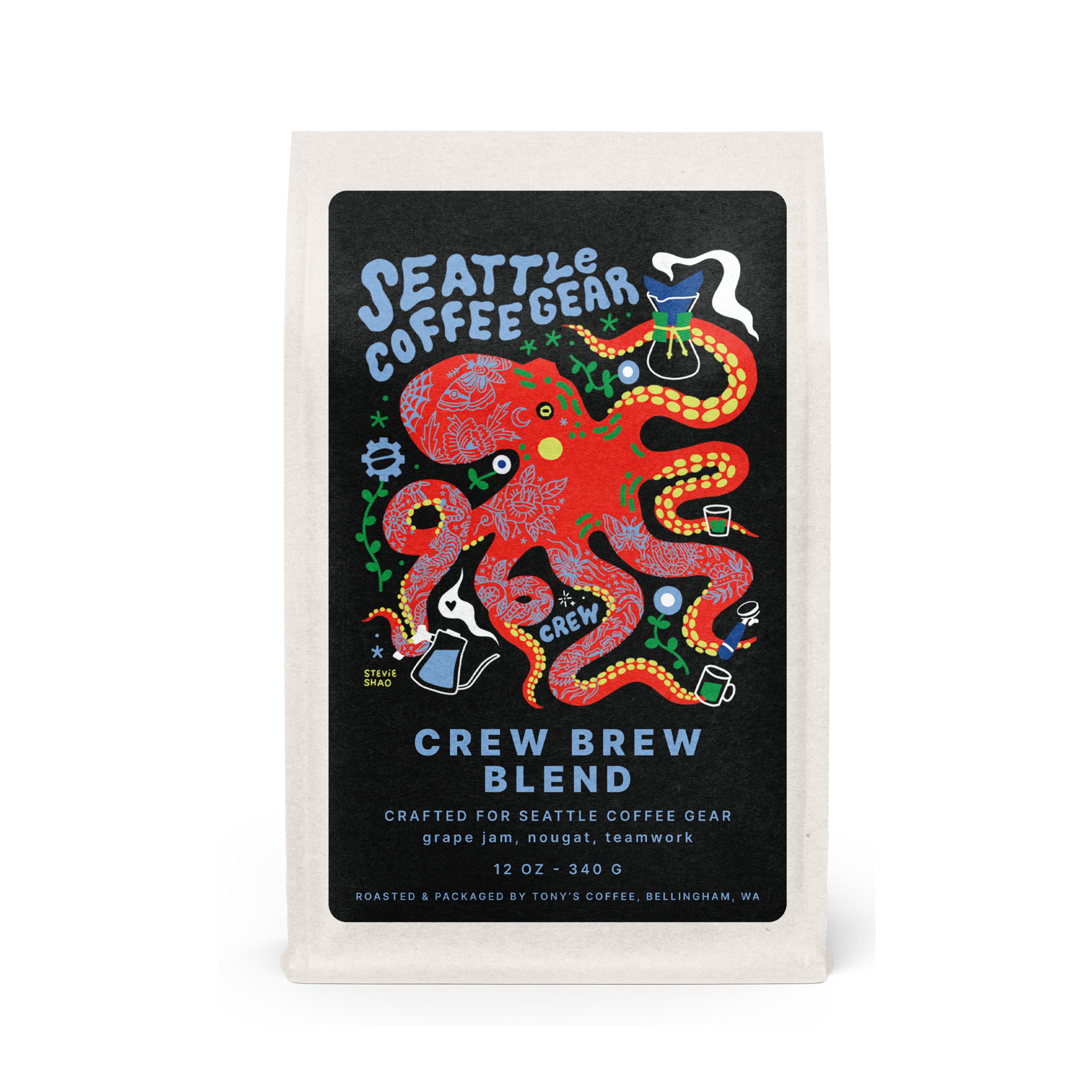 Tonys Coffee - Crew Brew Blend Whole Bean Coffee | Seattle Coffee Gear