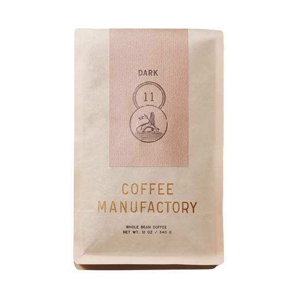 Amazing picture of the packaging for Coffee Manufactory 11 Dark coffee roast.