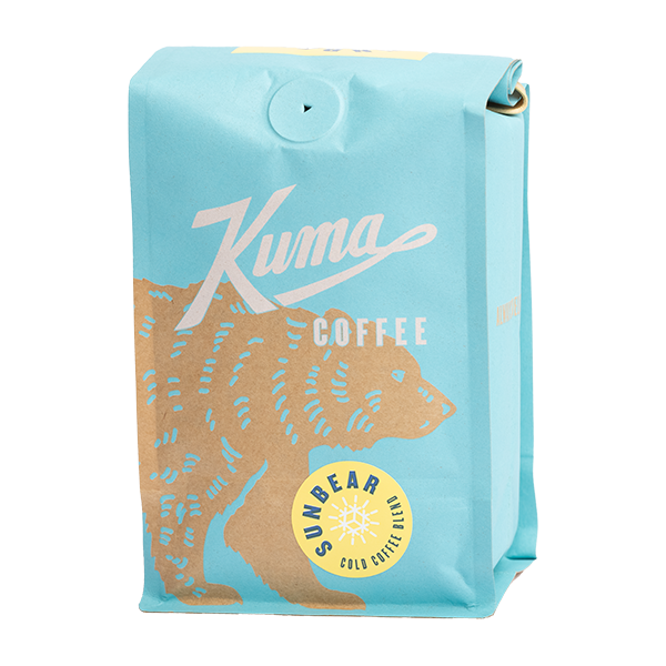 Honest picture of the packaging for Kuma Coffee Sun Bear coffee roast.