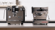 Rocket Espresso Bicocca and La Marzocco Linea Mini side by side on a countertop
