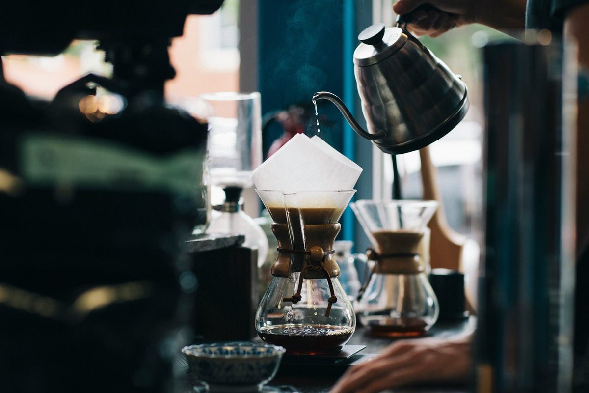 Pour Over Coffee Being Brewed - Photo by Karl Fredrickson on Unsplash - Seattle Coffee Gear