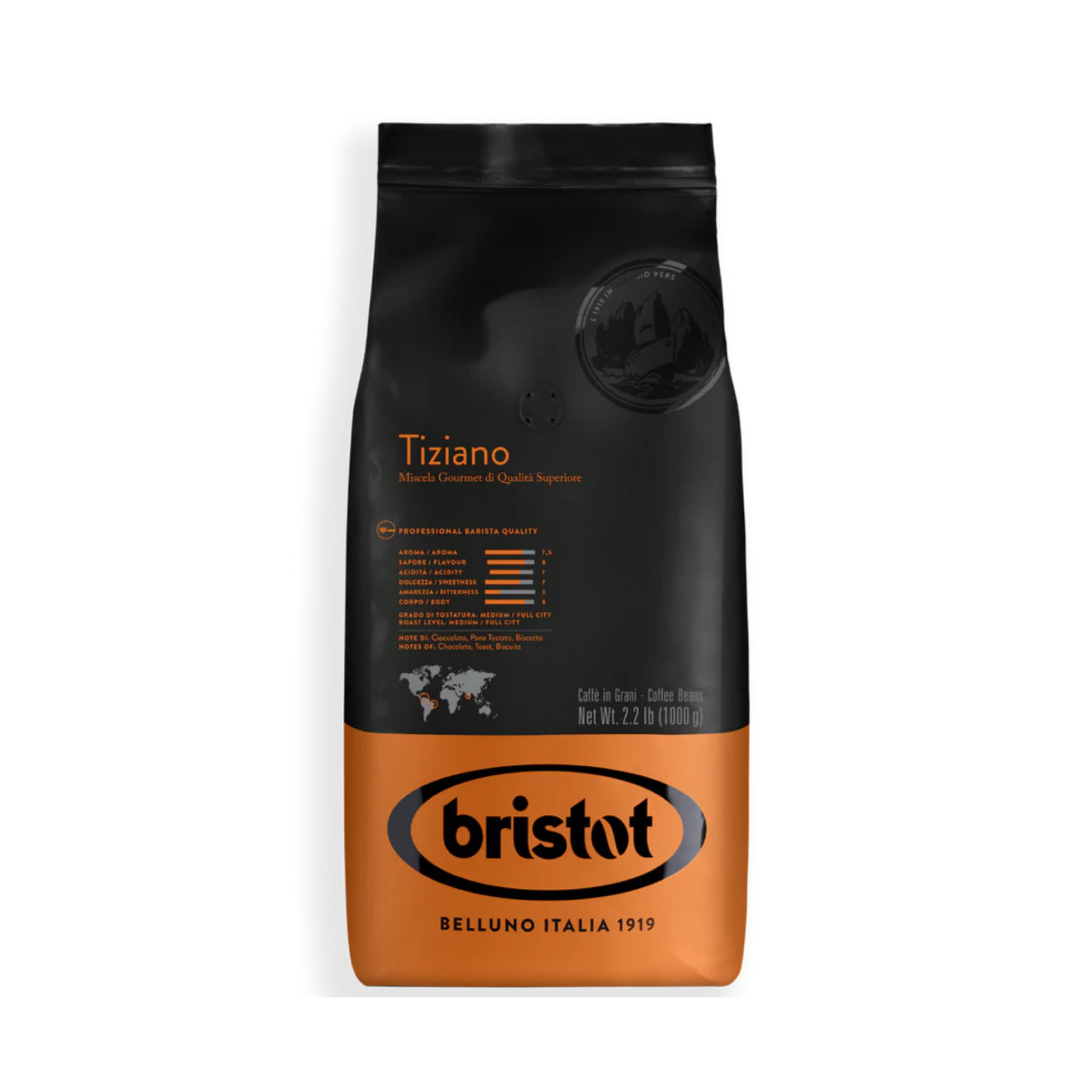 コーヒー taison Bristot Tiziano Espresso Beans [2.2 lb] | Seattle Coffee Gear