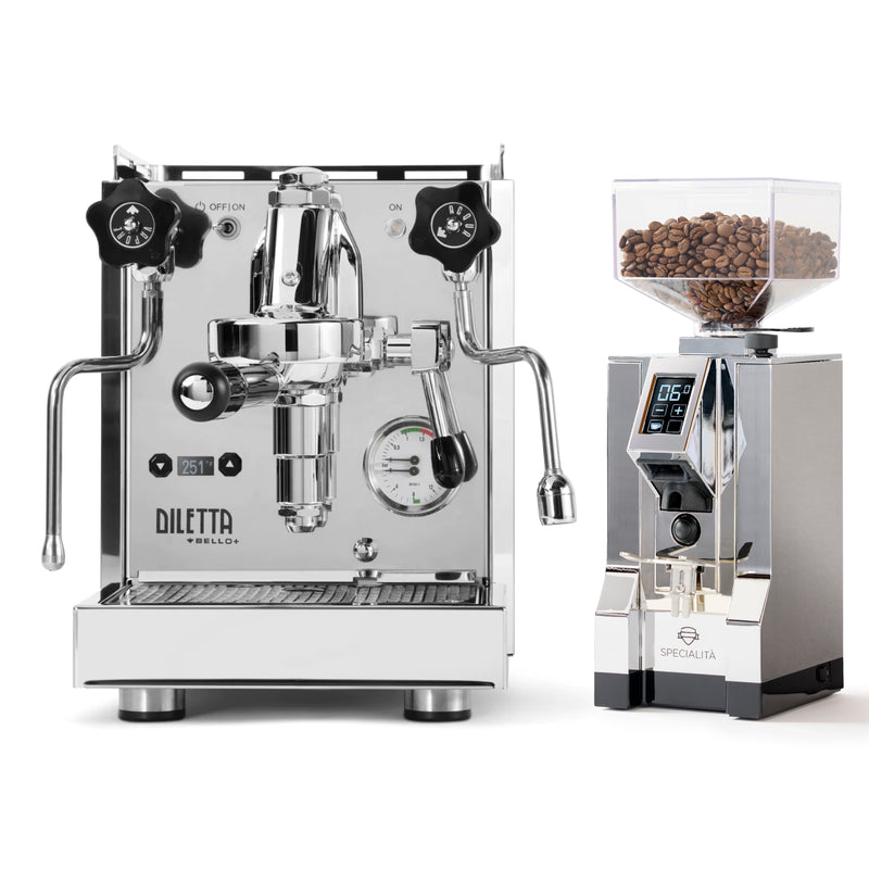 Diletta Bello+ and Eureka Mignon Specialita Grinder Bundle