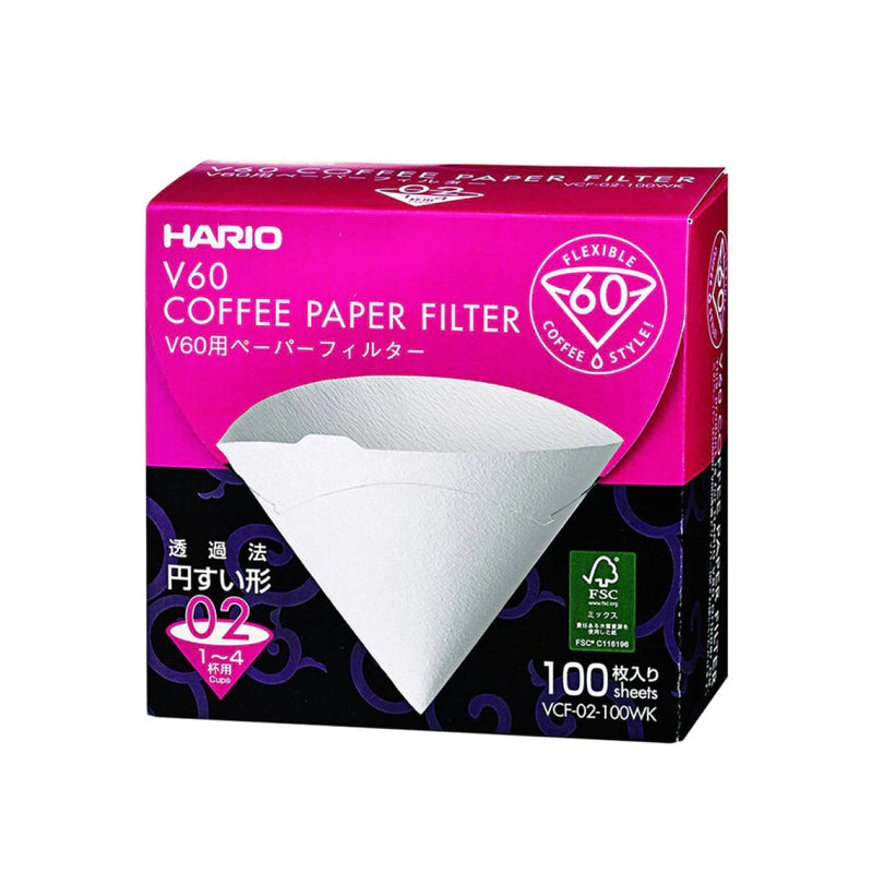 White Paper Filter for Hario Drippers - Pack of 100