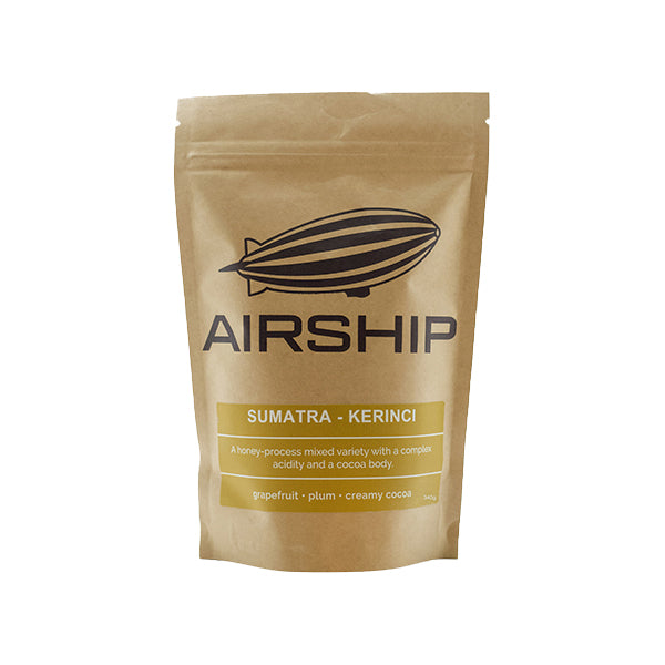 Sincere picture of the packaging for Airship Coffee Sumatra Kerinci coffee roast.
