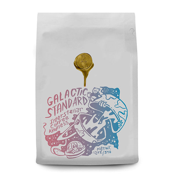 Great picture of the packaging for Brandywine Coffee Roasters Galactic Standard coffee roast.