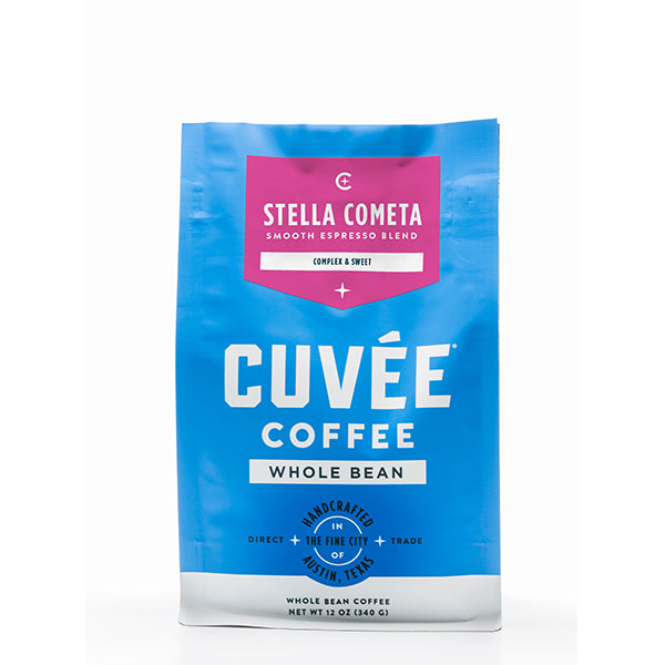 Amazing picture of the packaging for Cuvée Coffee Stella Cometa coffee roast.
