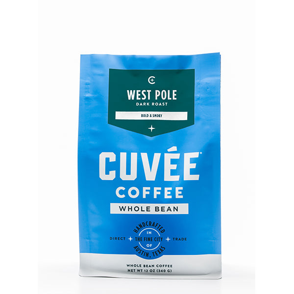 Thoughtful picture of the packaging for Cuvée Coffee West Pole coffee roast.