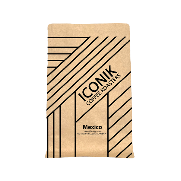 Exceptional picture of the packaging for Iconik Coffee Roasters Mexico Medium Roast coffee roast.