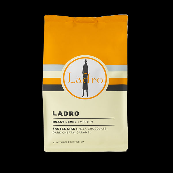 Worthy picture of the packaging for Caffe Ladro Ladro Espresso coffee roast.