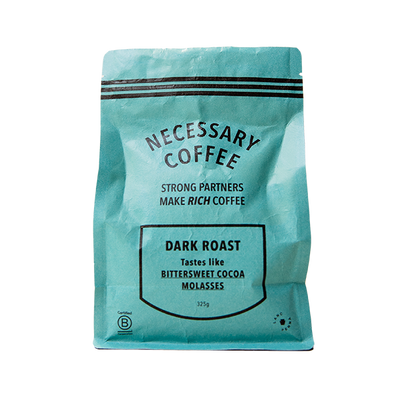 Exceptional picture of the packaging for Necessary Coffee Dark Roast coffee roast.