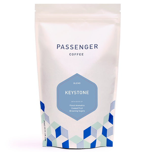 Mesmerizing picture of the packaging for Passenger Coffee & Tea Keystone coffee roast.