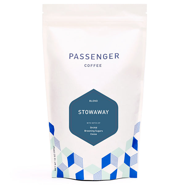 Worthy picture of the packaging for Passenger Coffee & Tea Stowaway coffee roast.