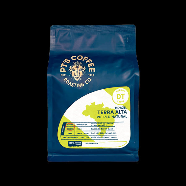 Worthy picture of the packaging for PTs Coffee Terra Alta Pulped Natural coffee roast.