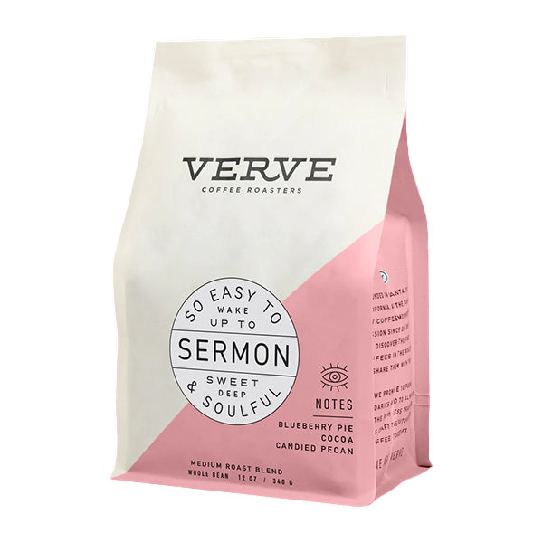 Daring picture of the packaging for Verve Coffee Sermon Blend coffee roast.
