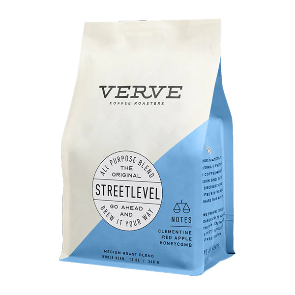 Honest picture of the packaging for Verve Coffee Streetlevel Blend coffee roast.